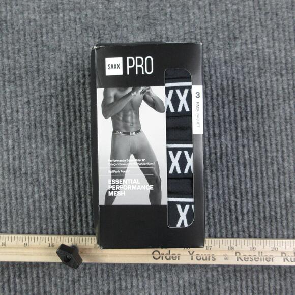Saxx Other - Saxx Boxer Briefs Mens XL Black Pro Essential Mesh Microfiber 3 Pack NWT